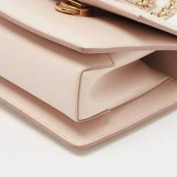 Pre Owned Salvatore Ferragamo Pink Leather Mini Ginny Crossbody Bag