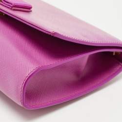 Pre Owned Salvatore Ferragamo Pink Leather Vara Bow Chain Bag