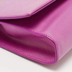 Pre Owned Salvatore Ferragamo Pink Leather Vara Bow Chain Bag