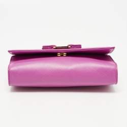 Pre Owned Salvatore Ferragamo Pink Leather Vara Bow Chain Bag
