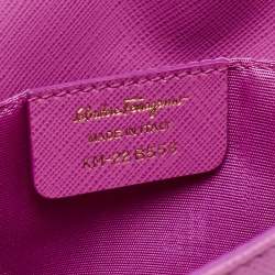 Pre Owned Salvatore Ferragamo Pink Leather Vara Bow Chain Bag