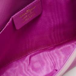 Pre Owned Salvatore Ferragamo Pink Leather Vara Bow Chain Bag