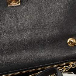 مملوكة مسبقًا Salvatore Ferragamo Black Sequin and Leather Vara Bow Shoulder Bag