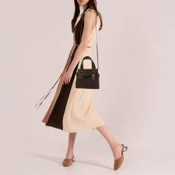 Pre Owned Salvatore Ferragamo Dark Brown Suede Gancini Satchel