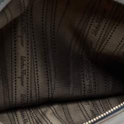 Pre Owned Salvatore Ferragamo Light Blue Leather Gancini Satchel