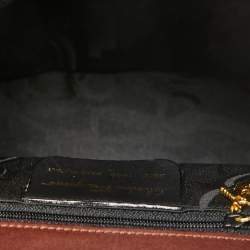 Pre Owned Salvatore Ferragamo Burgundy Leather Studded Top Handle Bag