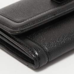 Pre Owned Salvatore Ferragamo Black Leather Vara Bow Continental Wallet