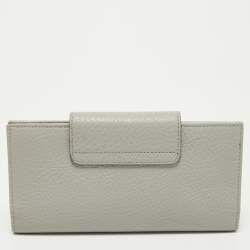 Pre Owned حافظة بطاقات سالفاتوري فيراغا مو جلد بني بقلاب مزين غانسيو