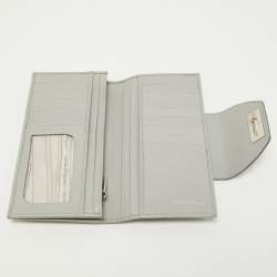 Pre Owned حافظة بطاقات سالفاتوري فيراغامو جلد بني بقلاب مزين غانسيو