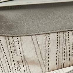 Pre Owned حافظة بطاقات سالفاتوري فيراغامو جلد بني بقلاب مزين غانسيو