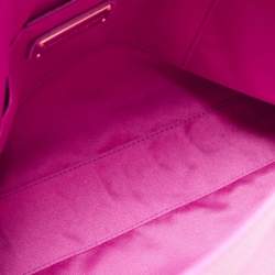 Pre Owned Salvatore Ferragamo Pink Leather Gancini Flap Oversize Clutch