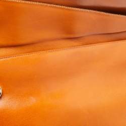 مملوكة مسبقًا Salvatore Ferragamo Brown Python and Leather Flap Clutch Bag