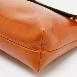 مملوكة مسبقًا Salvatore Ferragamo Brown Python and Leather Flap Clutch Bag