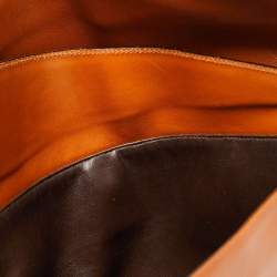 مملوكة مسبقًا Salvatore Ferragamo Brown Python and Leather Flap Clutch Bag