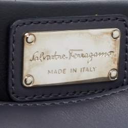 Salvatore Ferragamo Leather and Watersnake Leather Sofia Top Handle Bag