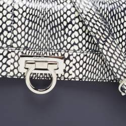 Salvatore Ferragamo Leather and Watersnake Leather Sofia Top Handle Bag