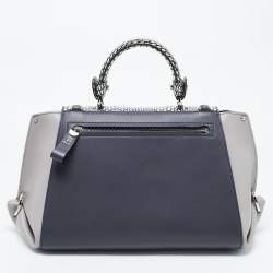 Salvatore Ferragamo Leather and Watersnake Leather Sofia Top Handle Bag