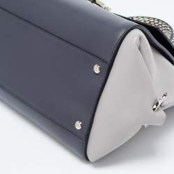 Salvatore Ferragamo Leather and Watersnake Leather Sofia Top Handle Bag