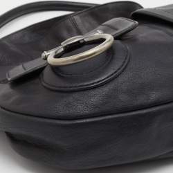 Pre Owned Salvatore Ferragamo Black Leather Hobo 