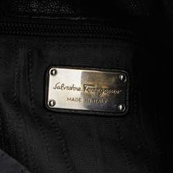 Pre Owned Salvatore Ferragamo Black Leather Hobo 