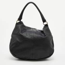 Pre Owned Salvatore Ferragamo Black Leather Hobo 