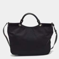 Pre Owned Salvatore Ferragamo Black Nylon Vara Bow Tote