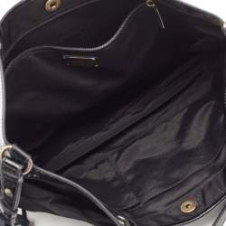 Pre Owned Salvatore Ferragamo Black Nylon Vara Bow Tote