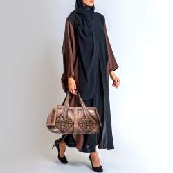 Salvatore Ferragamo Brown/Beige Water Snakeskin Satchel  