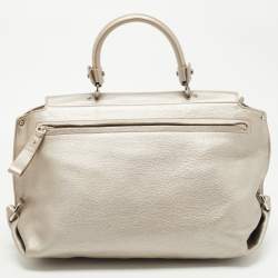 مملوكة مسبقًا Salvatore Ferragamo Metallic Silver Leather Large Sofia Top Handle Bag