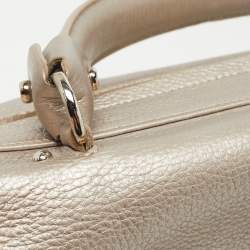 مملوكة مسبقًا Salvatore Ferragamo Metallic Silver Leather Large Sofia Top Handle Bag