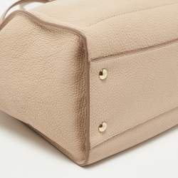 Pre Owned Salvatore Ferragamo Beige Leather Amy Tote