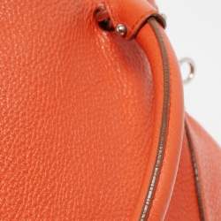 Salvatore Ferragamo Orange Leather Logo Satchel