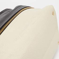 Salvatore Ferragamo Black/White Grain Leather Tara Expandable Tote