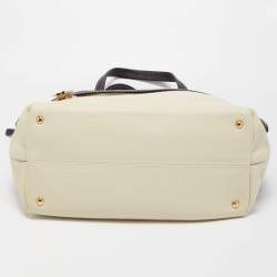 Salvatore Ferragamo Black/White Grain Leather Tara Expandable Tote