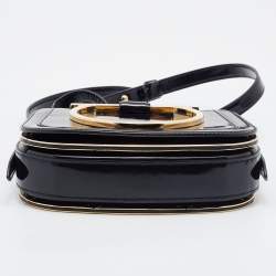 Pre Owned Salvatore Ferragamo Black Patent Leather Sabine Crossbody Bag