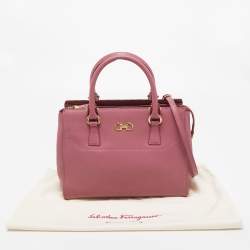 Salvatore Ferragamo Dark Pink Leather Beky Tote