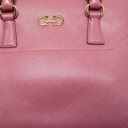 Salvatore Ferragamo Dark Pink Leather Beky Tote
