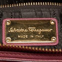 Salvatore Ferragamo Dark Pink Leather Beky Tote