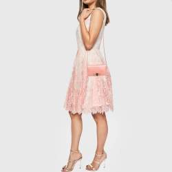 مملوكة مسبقًا Salvatore Ferragamo Peach Leather Miss Vara Wallet on chain 