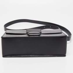 Pre Owned Salvatore Ferragamo Black Leather Altea Box Crossbody Bag