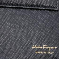 Salvatore Ferragamo Black Leather Vara Bow Wallet on Chain