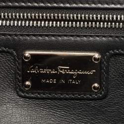 Pre Owned Salvatore Ferragamo Black Patent Leather Ginny Shoulder Bag