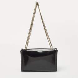 Pre Owned Salvatore Ferragamo Black Patent Leather Ginny Shoulder Bag