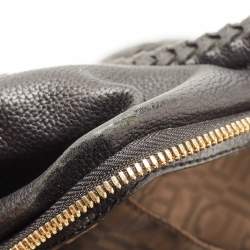 Pre Owned Salvatore Ferragamo Black Leather Braided Satchel