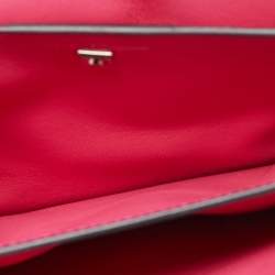 Pre Owned Salvatore Ferragamo Pink/Beige Leather Trifolio Crossbody Bag