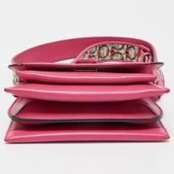 Pre Owned Salvatore Ferragamo Pink/Beige Leather Trifolio Crossbody Bag