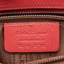 Pre Owned Salvatore Ferragamo Coral Orange Leather Gancio Bowler Bag