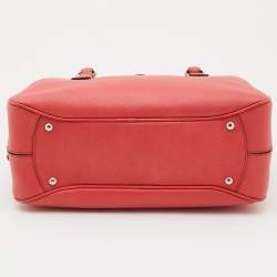 Pre Owned Salvatore Ferragamo Coral Orange Leather Gancio Bowler Bag