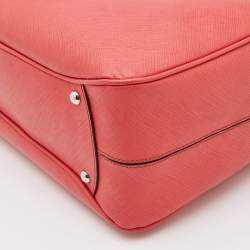 Pre Owned Salvatore Ferragamo Coral Orange Leather Gancio Bowler Bag