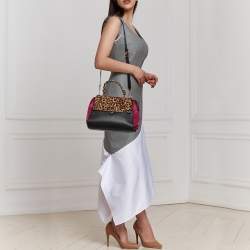 Pre Owned Salvatore Ferragamo Multicolor Leather, Calfhair and Suede Medium Sofia Top Handle Bag